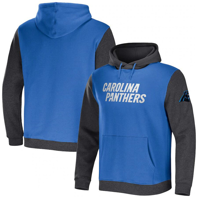 Men's Carolina Panthers x Darius Rucker Collection Blue/Charcoal Colorblock Pullover Hoodie Men's Carolina Panthers x Darius Rucker Collection Blue/Charcoal Colorblock Pullover Hoodie